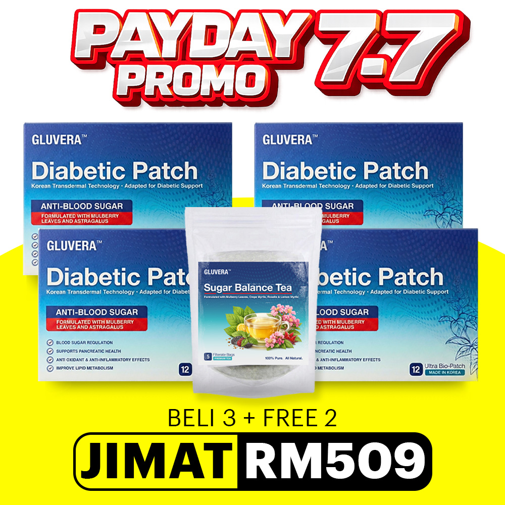 PAYDAY 7.7 SEMBUH (3 FREE 1 KOTAK GLUVERA DIABETIC PATCH + 1 TEH HERBA)